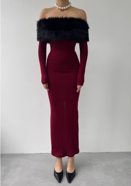 Bestia Straplez Tüy Detaylı Elbise modelleri