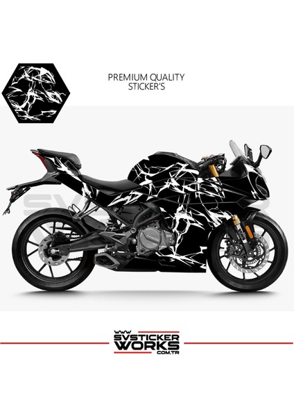 Cfmoto 250SR Kaplama Sticker Şimşek Yıldırım Motor Kaplama Modeli Hazır Kit