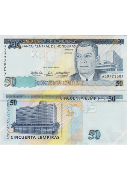 Honduras 50 Lempira 2004 Çil.