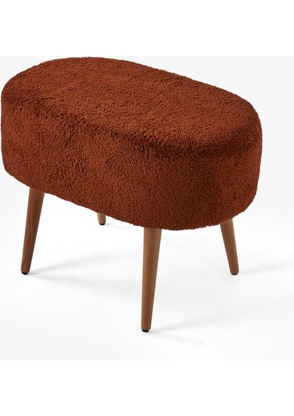 Teddy Ahşap Ayaklı Oval Puf – Makyaj Masası Pufu - Dekoratif Ayak Uzatma Pufu - Orta Sehpa Pufu modelleri