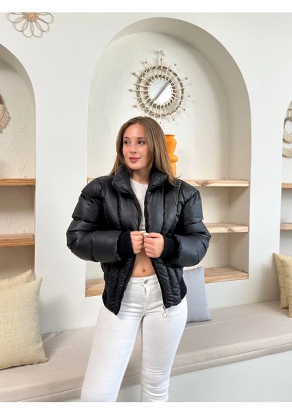 Puffer Kısa Mont Siyah ST25534 modelleri