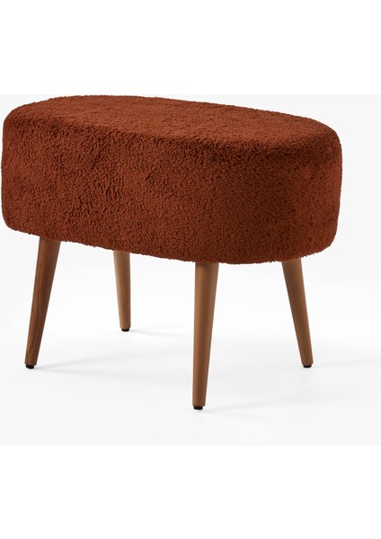 Teddy Ahşap Ayaklı Oval Puf – Makyaj Masası Pufu - Dekoratif Ayak Uzatma Pufu - Orta Sehpa Pufu fırsatları