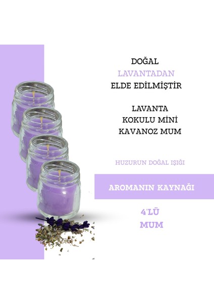 Lavanta Kokulu Mini Kavanoz Mum