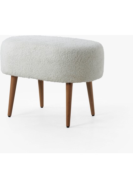 Teddy Ahşap Ayaklı Oval Puf – Makyaj Masası Pufu - Dekoratif Ayak Uzatma Pufu - Orta Sehpa Pufu fiyatları