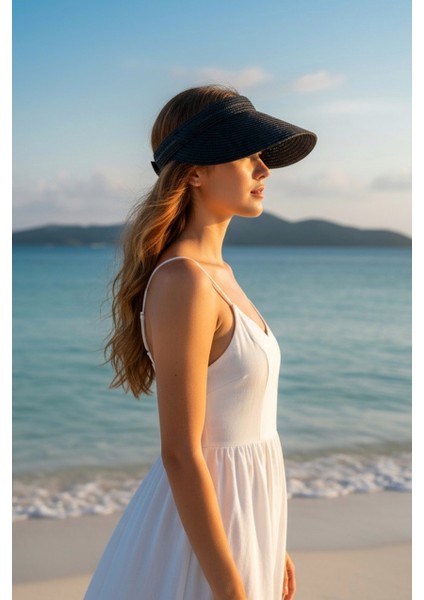 Metal Siyah Hasır Vizör Şapka 14635