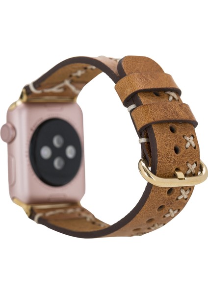 Apple Watch Uyumlu Deri Kordon 42-44-45MM Aqua V18 Taba fiyatları