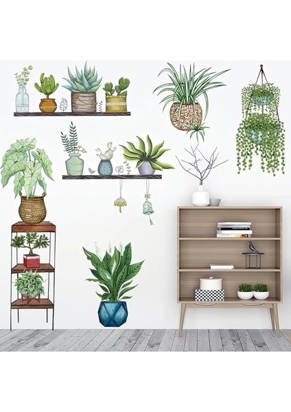 Tropikal Bitkiler Duvar Stickerı Model D modelleri