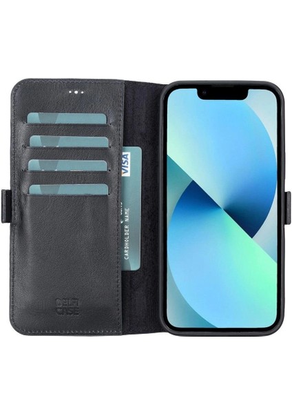 Apple iPhone 13 Pro Max Uyumlu Deri Cüzdanlı Kılıf Siyah indirimleri