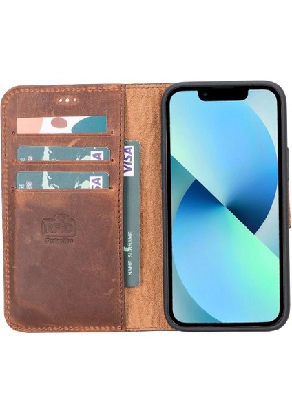 Apple iPhone 12 Mini Uyumlu Deri Cüzdanlı Kılıf G2 Antik Kahve fiyatları