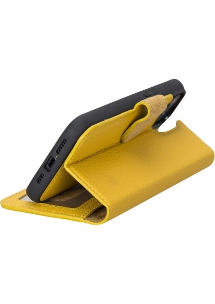 Apple iPhone 14 Uyumlu Deri Cüzdanlı Kılıf Mwwn FL12 Sarı fiyatları