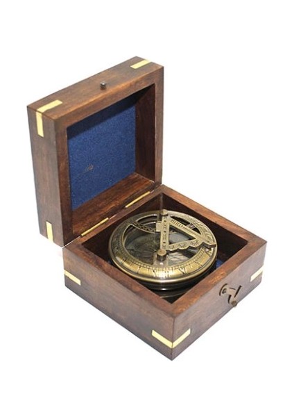 Ahşap Kutulu Pirinç Pusula Model 4 modelleri