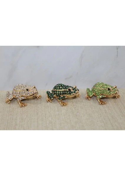 Swarovski Taşlı Minik Figür - Kurbağa Model 2