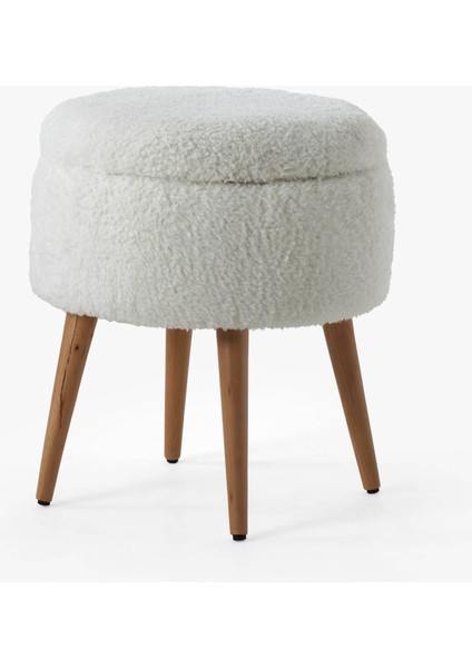 Sandıklı Yuvarlak Puff - Dekoratif Ayak Uzatma Pufu