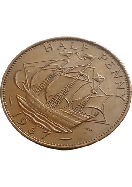 Ingiltere Half Penny 1957 Yabancı Madeni Koleksiyon Para Lotu.