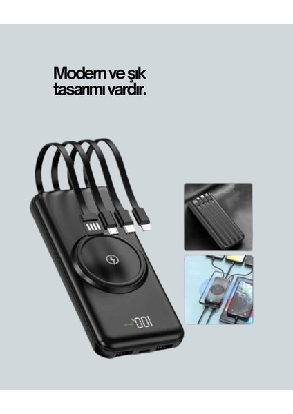 iPhone ve Android Uyumlu 10000MAH Powerbank – Hem Kablolu Hem Kablosuz modelleri