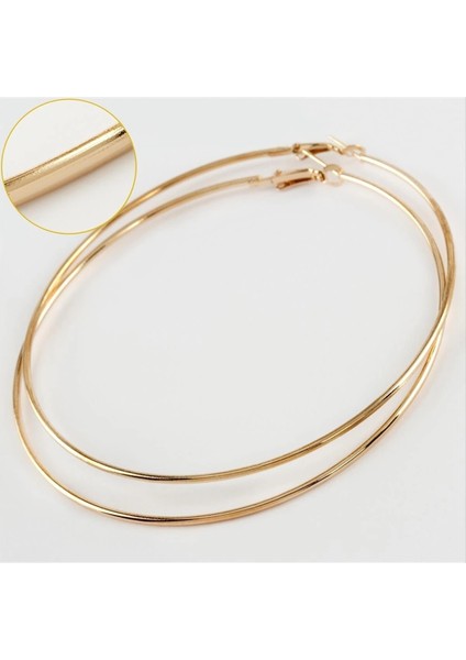 Ince Boru Metal Halka Küpe 8-9-10 cm