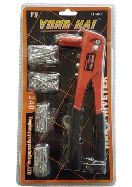 Kalınlık Tek Yönlü El Perçin Tabancası 40 Yedekli ve 4 Çeşit Perçim