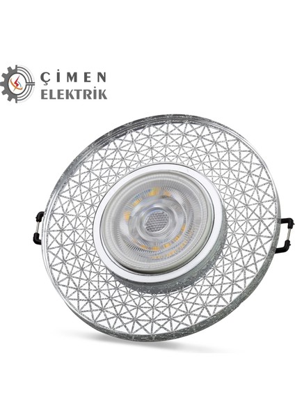 Noas YL65 1767 Iris LED Çerçeveli 4000K Yuvarlak Kristal Cam Spot Kasa - Priz ve Anahtar Için Uyumlu Çerçeve fiyatları