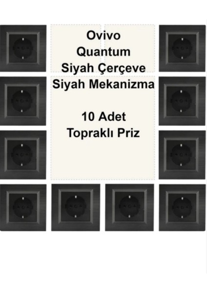 Asyagrup Ovivo Quantum Siyah Çerçeve,set - 10 Adet fiyatları