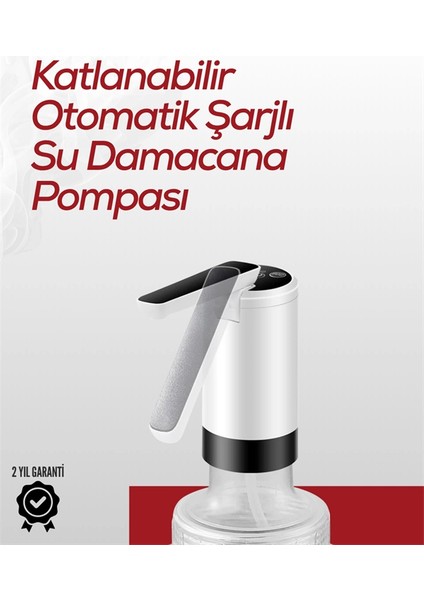 8000 Mah USB Şarjlı Su Pompası | Tek Tuşla Başlat/durdur | Cam Damacana Uyumlu | Enerji Tasarruflu 4W Güç