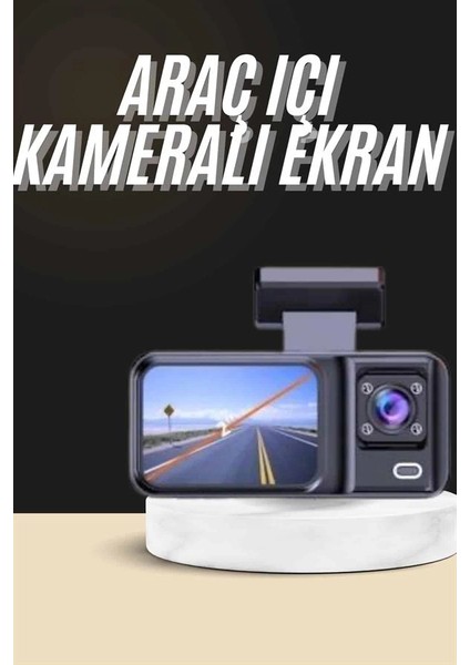 1080P Sürüş Kaydedici 2 Inç Araç Araba Ön Iç Arka Dvr IPS Ekran fiyatları