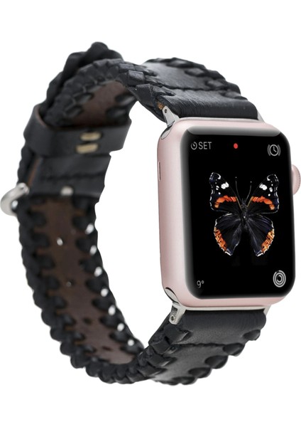 Apple Watch Uyumlu Deri Kordon 42-44-45MM SM43 Rst1