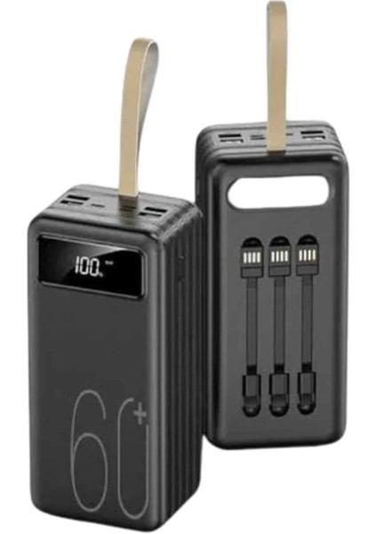 Hızlı Şarj 4 Çıkışlı Powerbank 60.000 Mah Taşınabilir Dijital Göstergeli