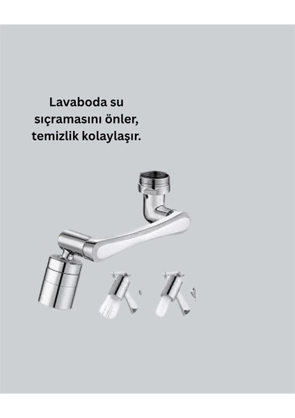 Lavabo ve Mutfaklar Için 1080 Derece Döner Musluk Başlığı – Pirinç Gövdeli indirimleri