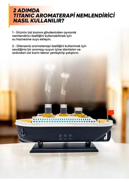 Titanic/vapur/gemi Aromaterapi Hava Nemlendirici Kuruluğu Önlemek Için Verimli Gemi Dizaynlı Difüzör
