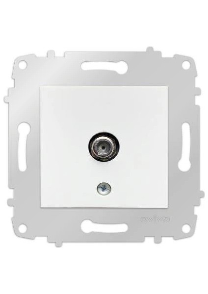 Beyaz Tv Prizi F Konnektörlü Çerçevesiz Grano - Priz ve Anahtar Için Uyumlu Çerçeve