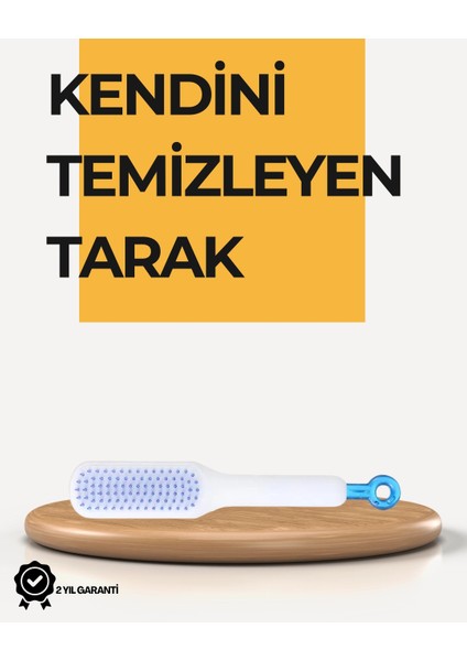 Kendi Kendini Temizleyen Saç Tarağı – Anti-Statik, Silikon Uçlu, Abs Malzeme, 22X4 cm