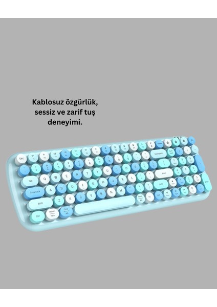 Kablosuz Retro Klavye ve Mouse Seti – 104 Tuşlu, Sessiz Yazım fırsatları