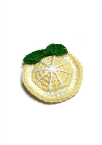 El Yapımı Limon Işlemeli Örgülü Çıtçıtlı Toka