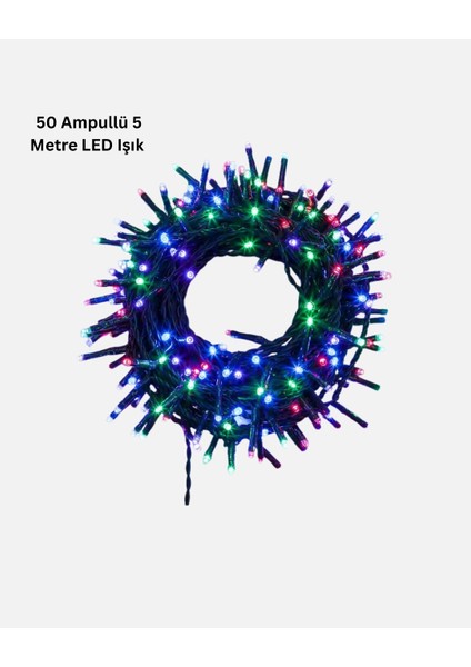 50 Ampullü 5 Metre LED Işık – 8 Modlu, Enerji Tasarruflu Dekoratif Aydınlatma modelleri