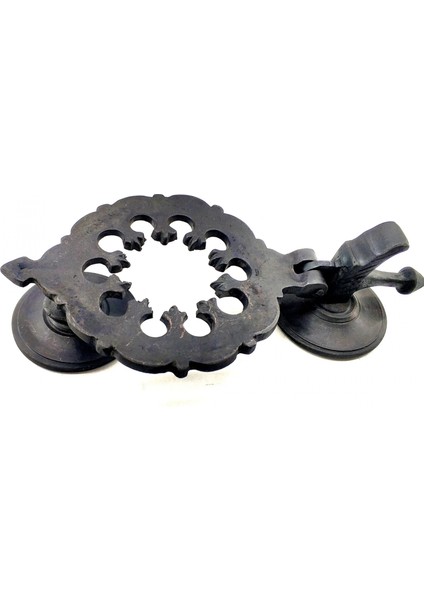 Antika Tarz Dekoratif Pirinç Osmanlı Kapı Tokmağı, Taktak - 265X75MM, Oksit