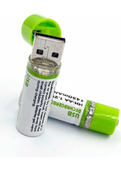 USB Şarjlı 1450MAH Aa 1.2V Lityum Kalem Pil 2’li Set Dönüşümlü Batarya indirimleri