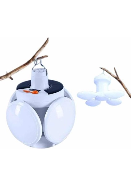 Kamp Lambası Güneş Enerjili Solar 5 Kanatlı Katlanır Lamba Karavan