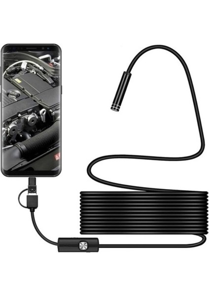 Endoskop 3 In 1 Yılan Kamera USB Micro USB Type-C 20 Metre Sert Kablo modelleri