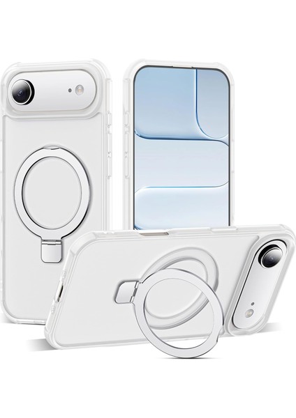 Iphone 17 Air Uyumlu Kılıf Magsafe Şarj Destekli Açılır Standlı Çizilmez Yumuşak Mat Kapak