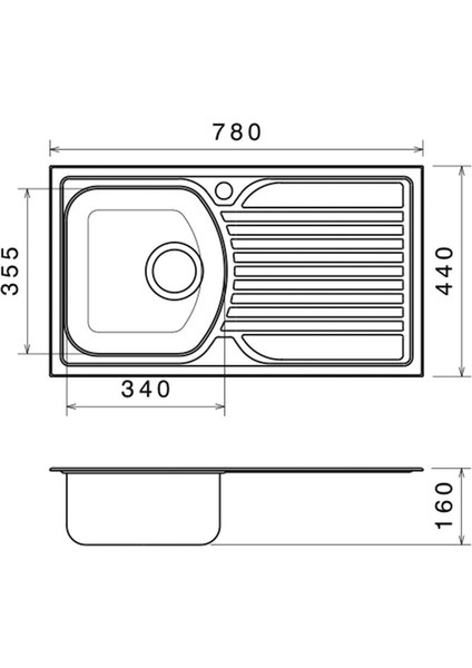 78 x 44 Mutfak Eviyesi 7844TGR Keten Sağ Damlalıklı fiyatları