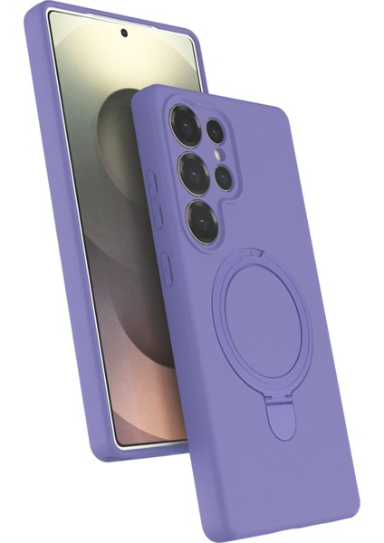 Samsung Galaxy S23 Ultra Kılıf Magsafe Şarj Destekli Açılır Standlı Çizilmez Yumuşak Kapak