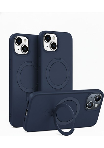 Iphone 13/14 Uyumlu Kılıf Magsafe Şarj Destekli Açılır Standlı Çizilmez Yumuşak Kapak