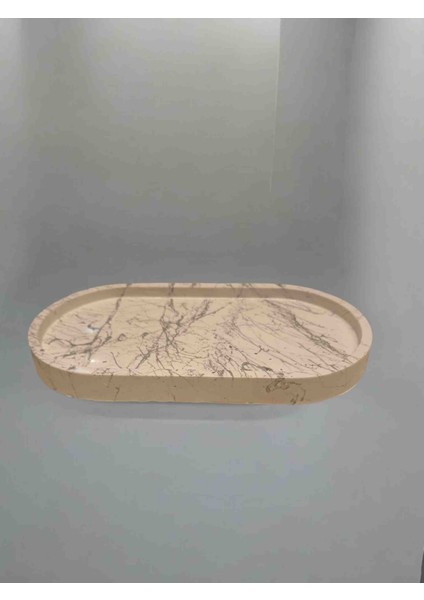 Mermer Görünümlü Terrazzo Stil Oval Altlık – Yağdanlık ve Sirkelik Tezgah Koruyucu modelleri