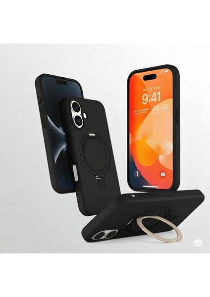 Iphone 16 Plus Uyumlu Kılıf Magsafe Şarj Destekli Açılır Standlı Çizilmez Yumuşak Kapak