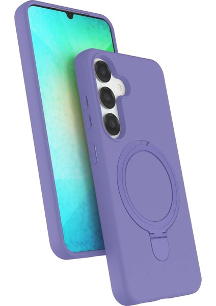 Samsung Galaxy S25 Kılıf Magsafe Şarj Destekli Açılır Standlı Çizilmez Yumuşak Kapak