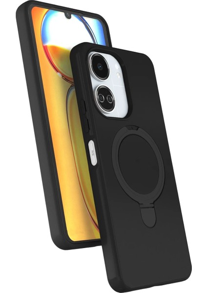 Xiaomi Redmi 13C Kılıf Magsafe Şarj Destekli Açılır Standlı Çizilmez Yumuşak Kapak