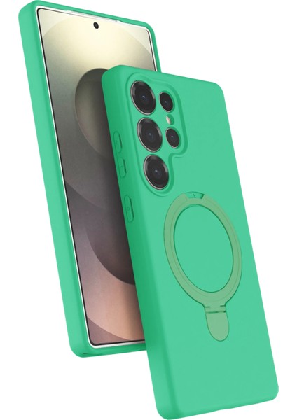 Samsung Galaxy S23 Ultra Kılıf Magsafe Şarj Destekli Açılır Standlı Çizilmez Yumuşak Kapak