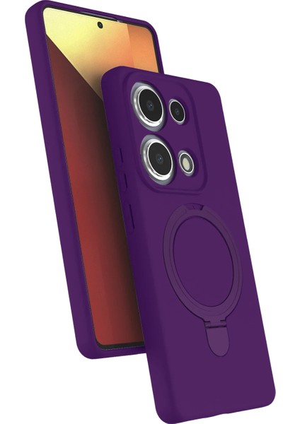 Xiaomi Redmi Note 13 Pro 4g Kılıf Magsafe Şarj Destekli Açılır Standlı Çizilmez Yumuşak Kapak