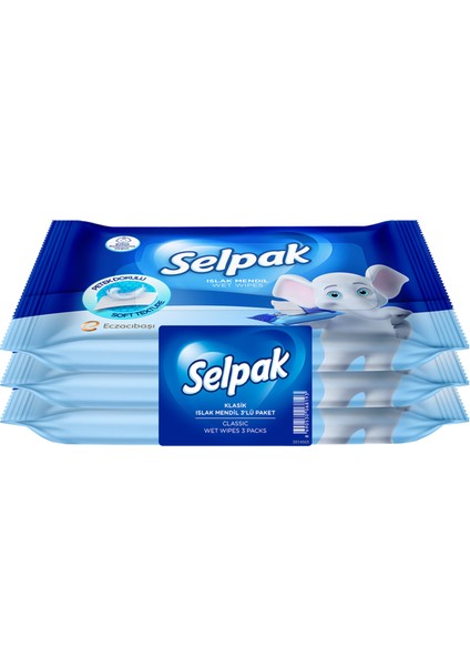 Klasik Islak Cep Mendili 3 x 15'li