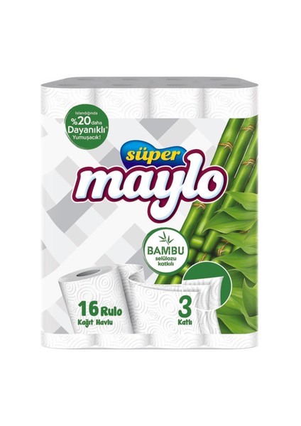 Süper Maylo Bambu Katkılı Kağıt Havlu 16'lı